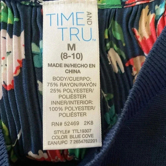 💥Time & Tru Sprint Print Sweater Top M - Picture 7 of 8